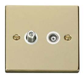 VPBR157WH  Deco Victorian 1 Gang Satellite & Isolated Coaxial Socket Outlet